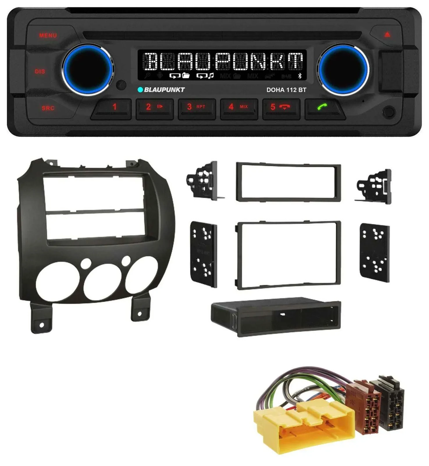 Blaupunkt AUX MP3 CD Bluetooth USB Autoradio für Mazda 2 (ab 2007)