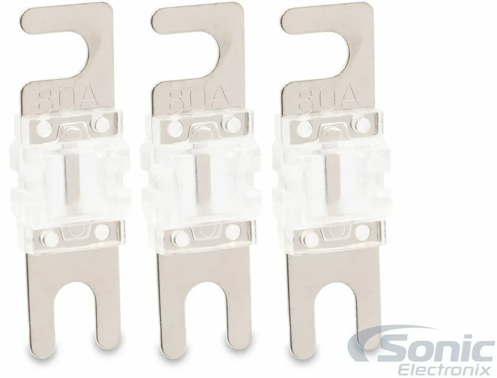 Stinger SPF5880 Car Audio Packacge Of 3 Chrome 80 Amp Midi Fuses Premium Quality