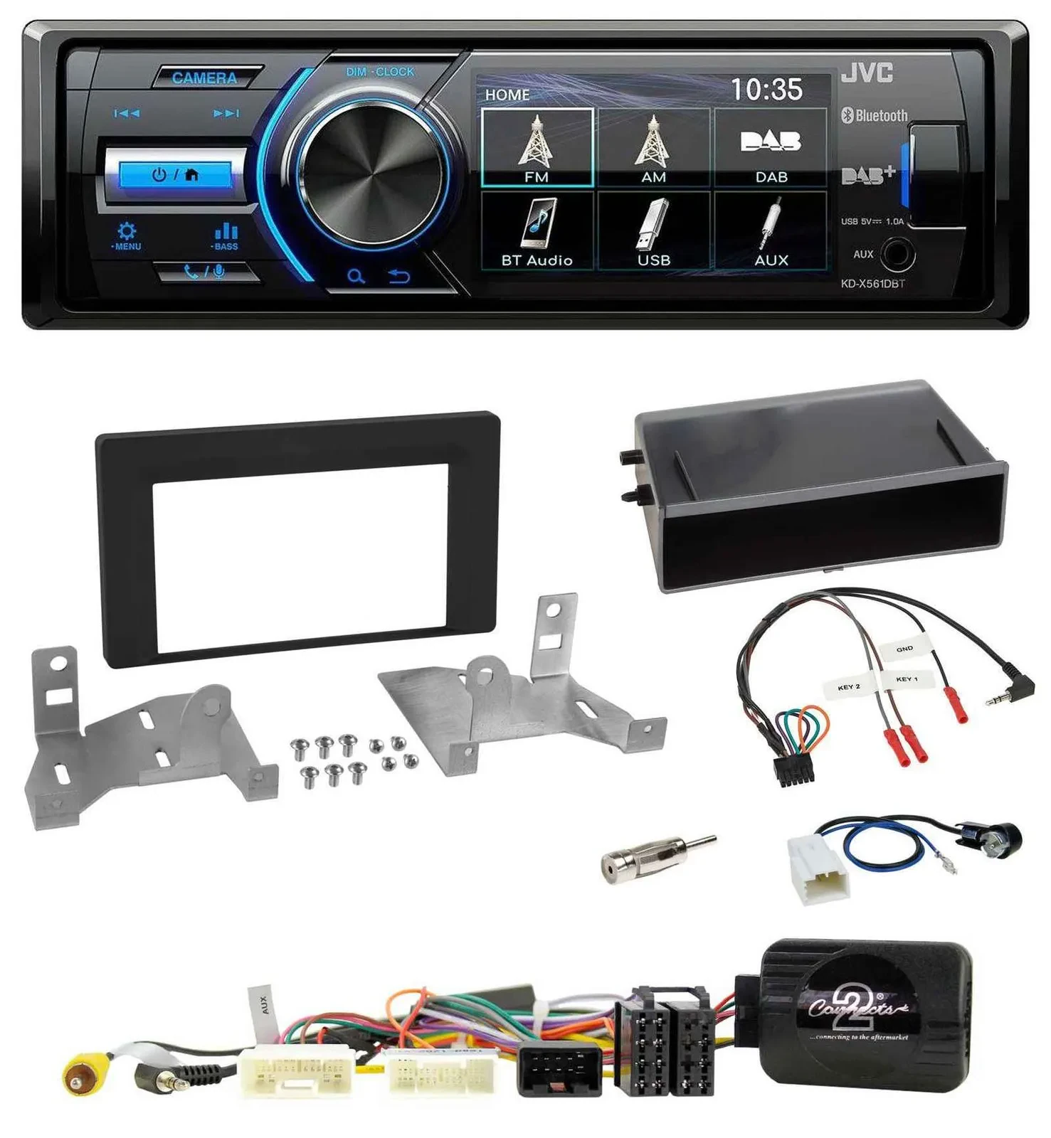 JVC Bluetooth Lenkrad USB DAB Autoradio für Toyota Aygo AB7 ab 2022 schwarz