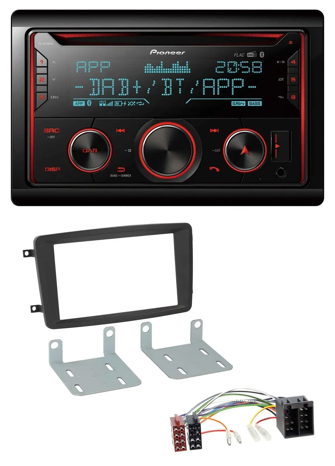 Pioneer 2DIN DAB MP3 Bluetooth USB CD Autoradio für Mercedes C W203 2000-2004