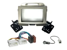 Radioeinbauset Doppel DIN Autoradio für Kia Sportage 3 SL 10-15 silber