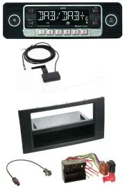 Dietz DAB Bluetooth USB MP3 Autoradio für Ford Focus Fiesta 04-08 schwarz