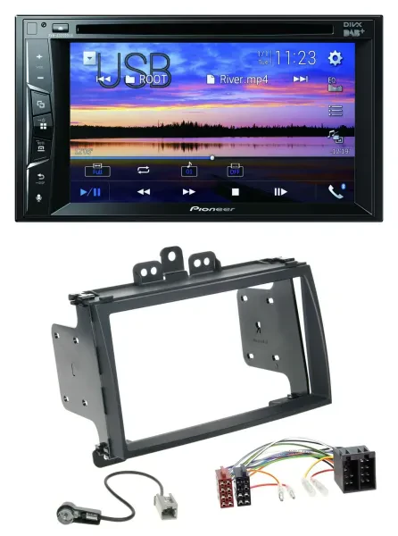 Pioneer Bluetooth 2DIN USB DVD DAB MP3 Autoradio für Hyundai i20 09-12 schwarz