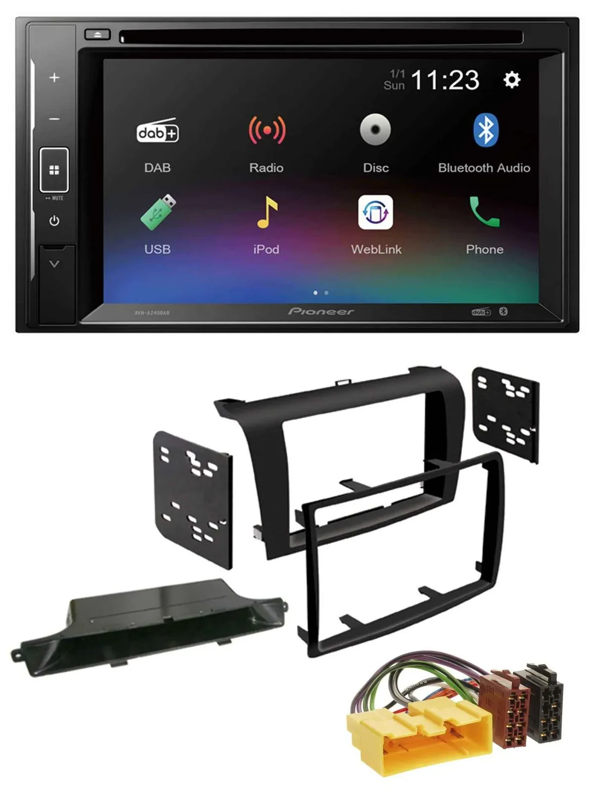 Pioneer Bluetooth MP3 USB 2DIN DAB DVD Autoradio für Mazda 3 (2003-2009)