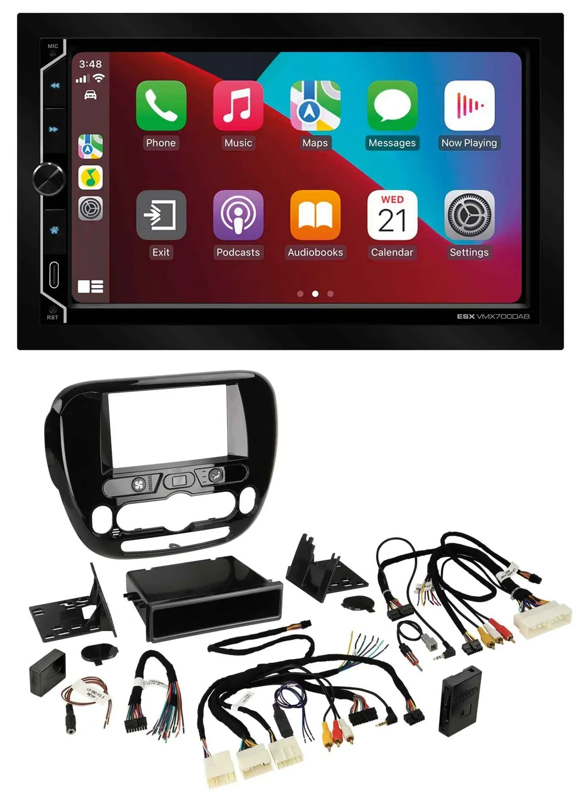 ESX 2DIN DAB USB Lenkrad Bluetooth Autoradio für Kia Soul ab 2014 Klima