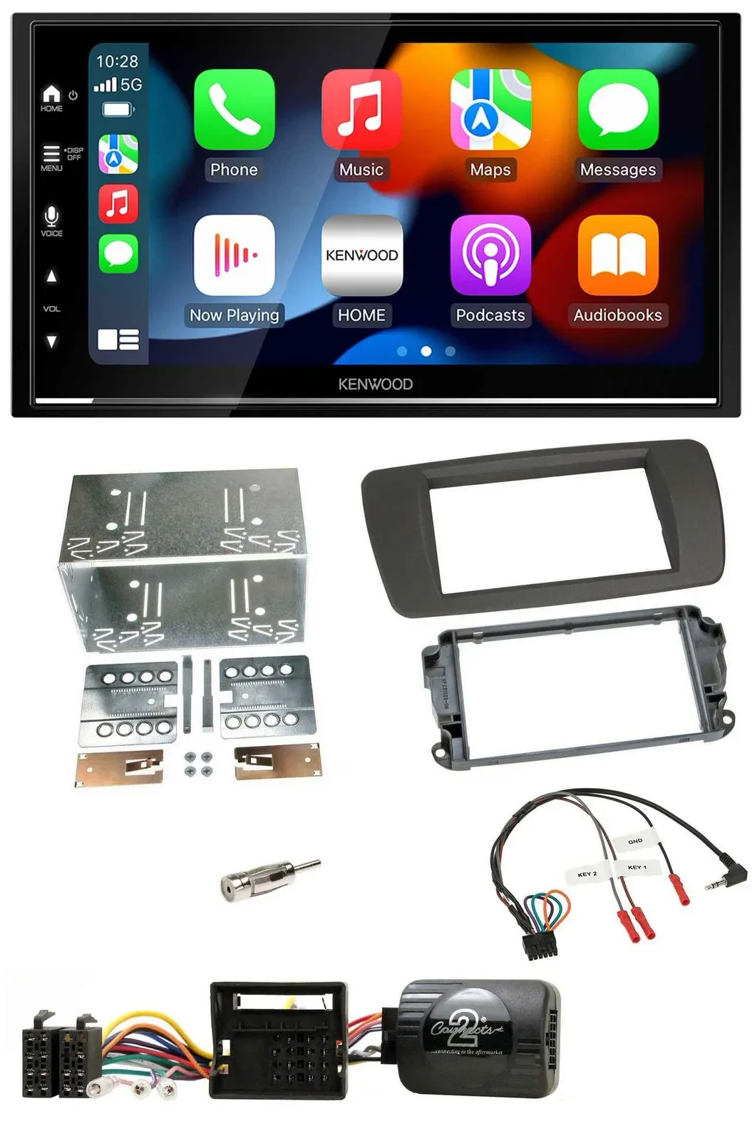 Kenwood DAB USB Bluetooth 2DIN Lenkrad Autoradio für Seat Ibiza ab 08 tuam-grey
