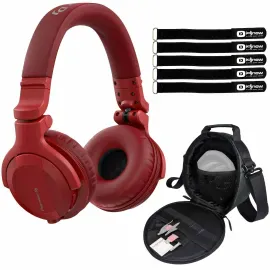 Pioneer HDJ-CUE1BT Bluetooth Wireless DJ Headphones in Matte Red w Carry Case