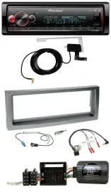 Pioneer Bluetooth DAB USB Lenkrad Autoradio für Citroen C5 ab 2005 grau-metallic