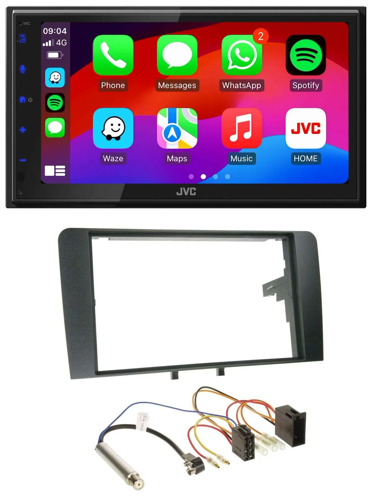 JVC Bluetooth 2DIN MP3 DAB USB Autoradio für Audi A3 8P 2003-2006 ISO