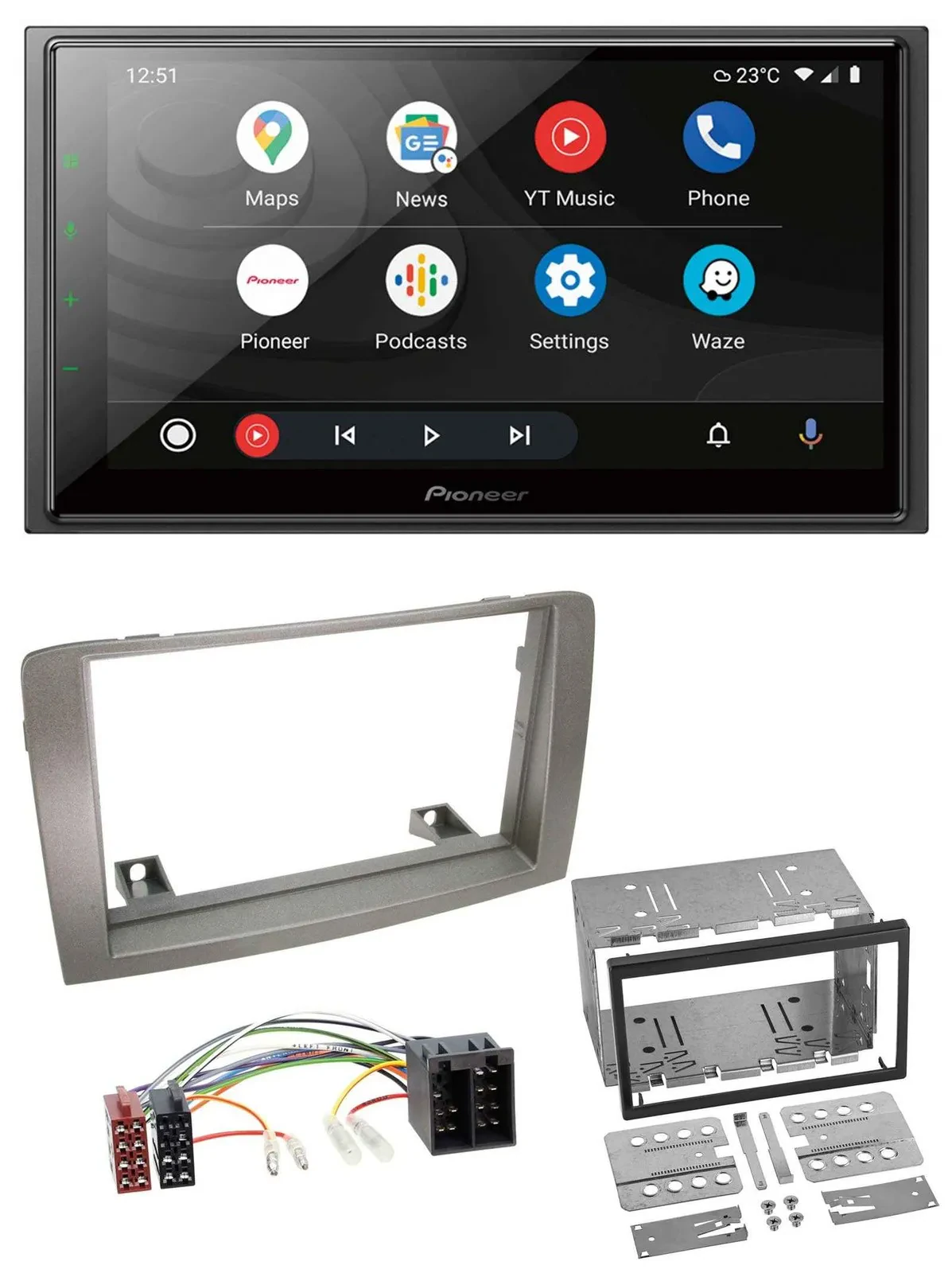 Автомагнитола для Lancia Musa (2004–2012) Pioneer 2-DIN, USB, DAB, MP3, Bluetooth