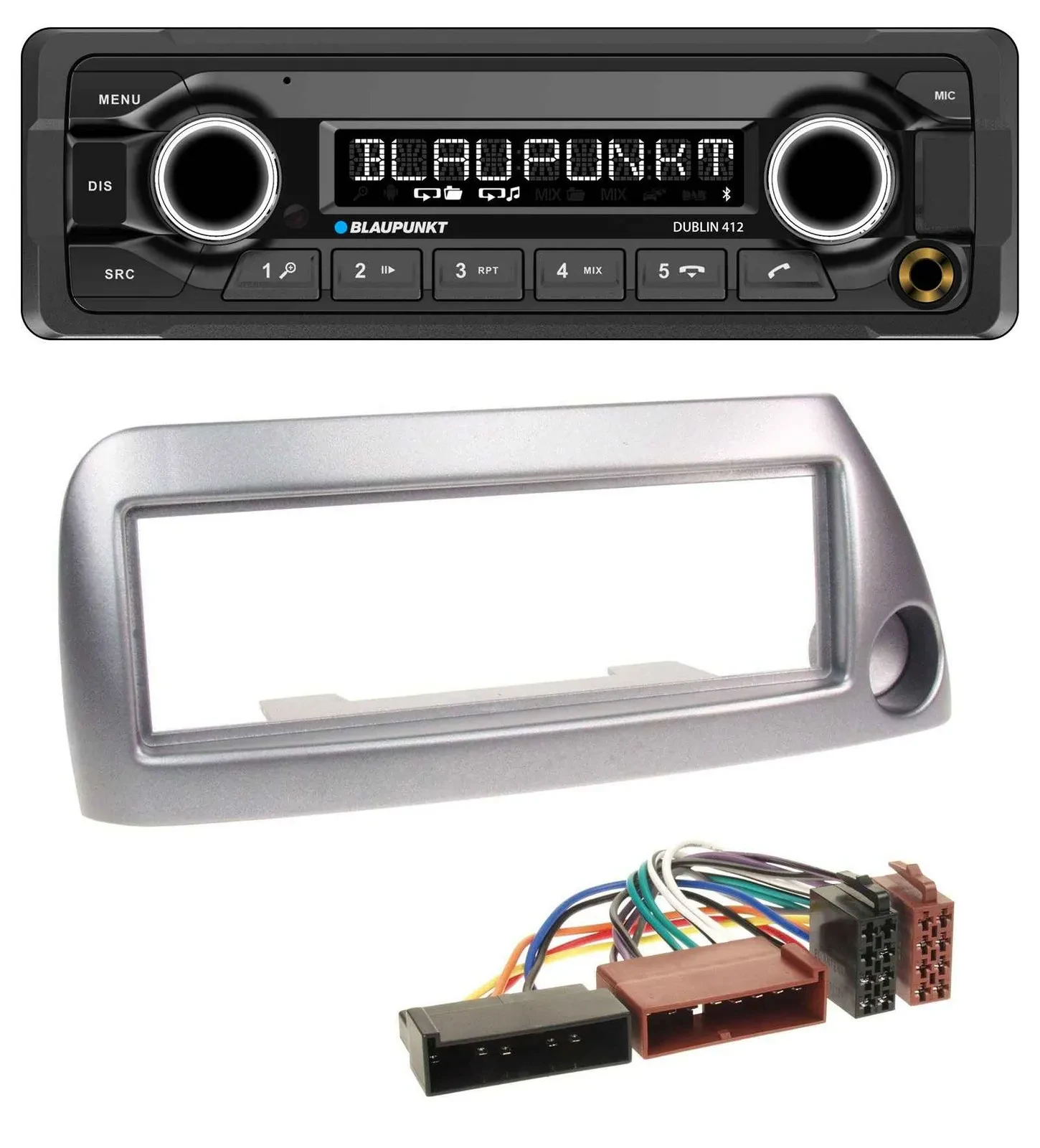 Автомагнитола для Ford Ka (до 2008) Blaupunkt Bluetooth USB AUX серебристый металлик