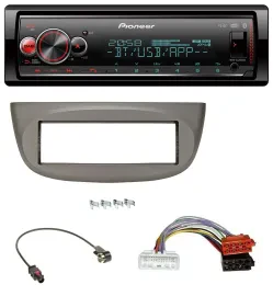 Автомагнитола для Renault Twingo (с 2015) Pioneer Bluetooth, USB, MP3, DAB, бежево-серая