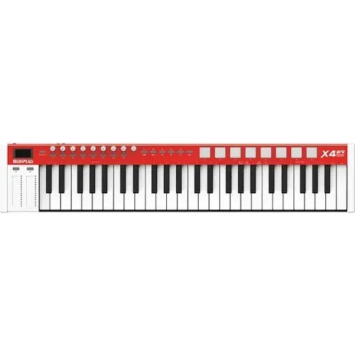 MIDI-клавиатура MIDIPLUS X4 Pro Mini 49-Key, полувзвешенные клавиши, 8 RGB-пэдов, USB, MIDI Out, красный