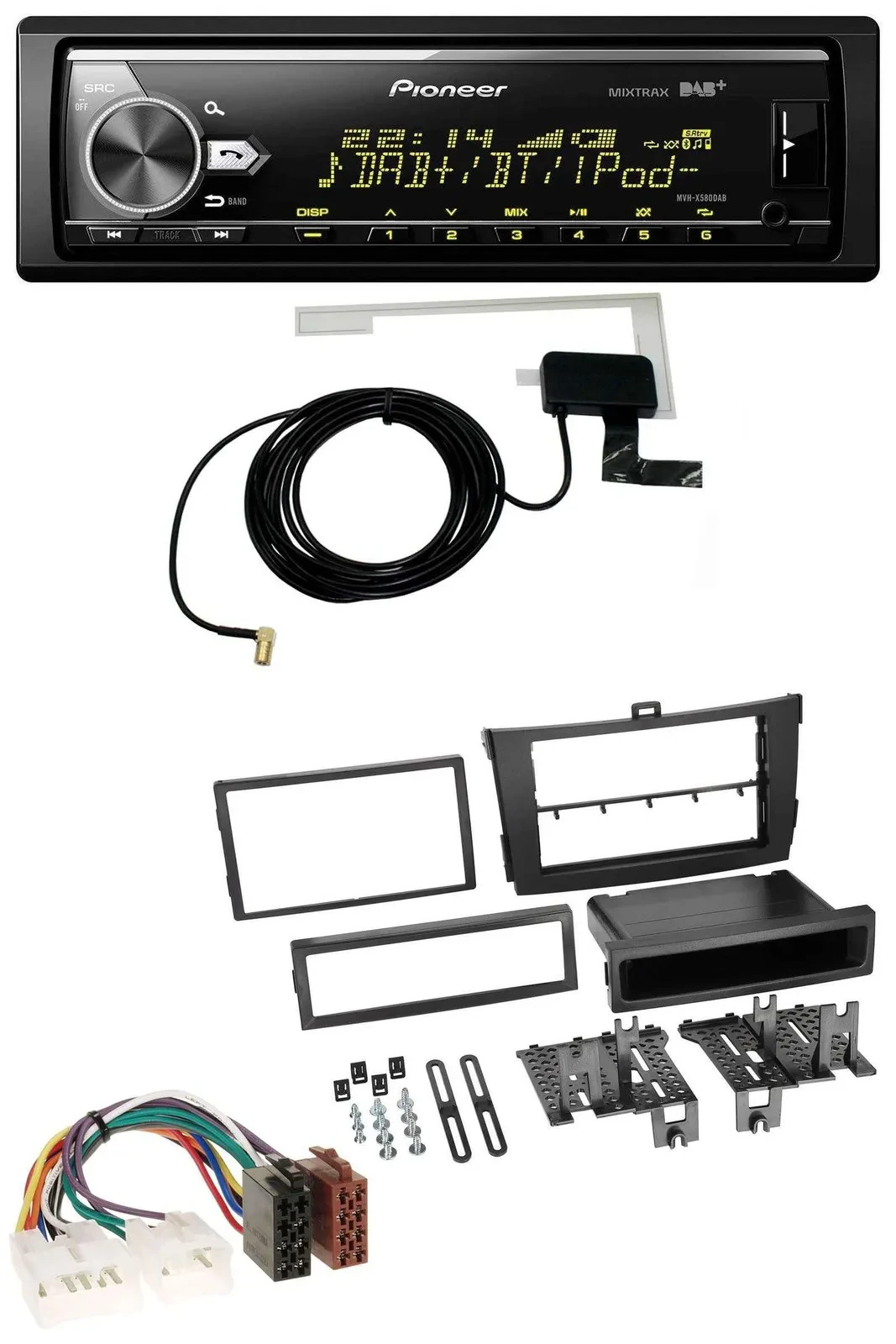 Pioneer Bluetooth DAB USB MP3 Autoradio für Toyota Corolla ab 2009 schwarz