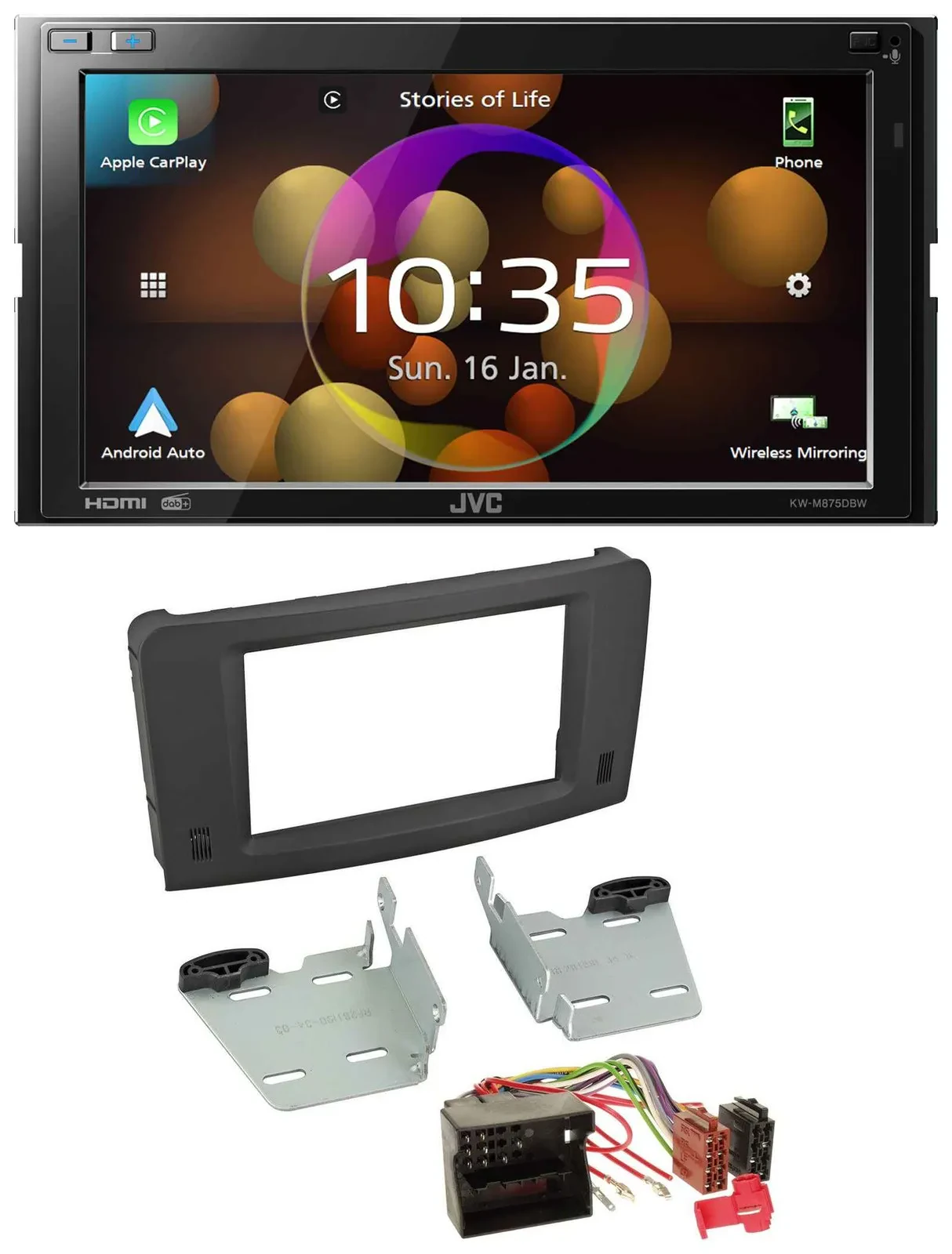 JVC DAB MP3 2DIN Bluetooth USB Autoradio für Mercedes M-Klasse W164 05-11