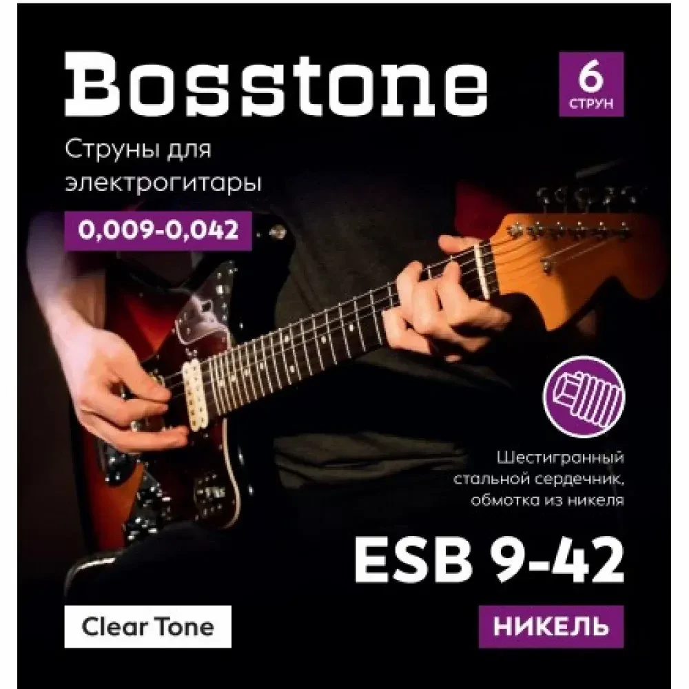 Струны для электрогитары Bosstone ESB 9-42 ClearTone Nickel 9-42