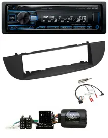 Alpine USB Bluetooth DAB Lenkrad Autoradio für Fiat 500 ab 2007 schwarz