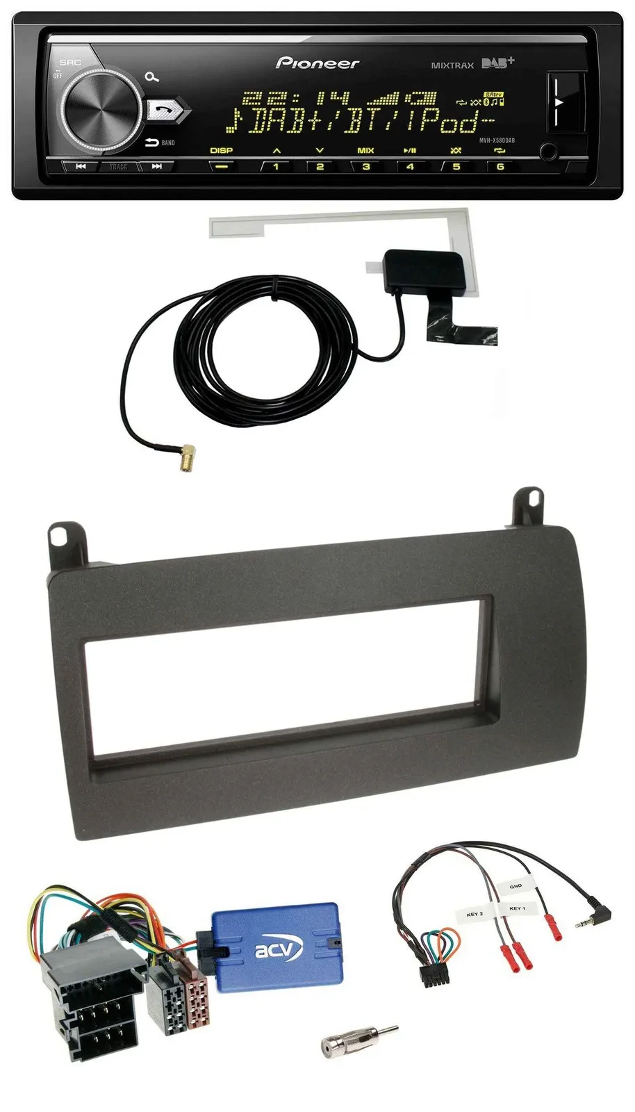 Pioneer Bluetooth DAB USB Lenkrad Autoradio für Rover 75 (2003-2005)