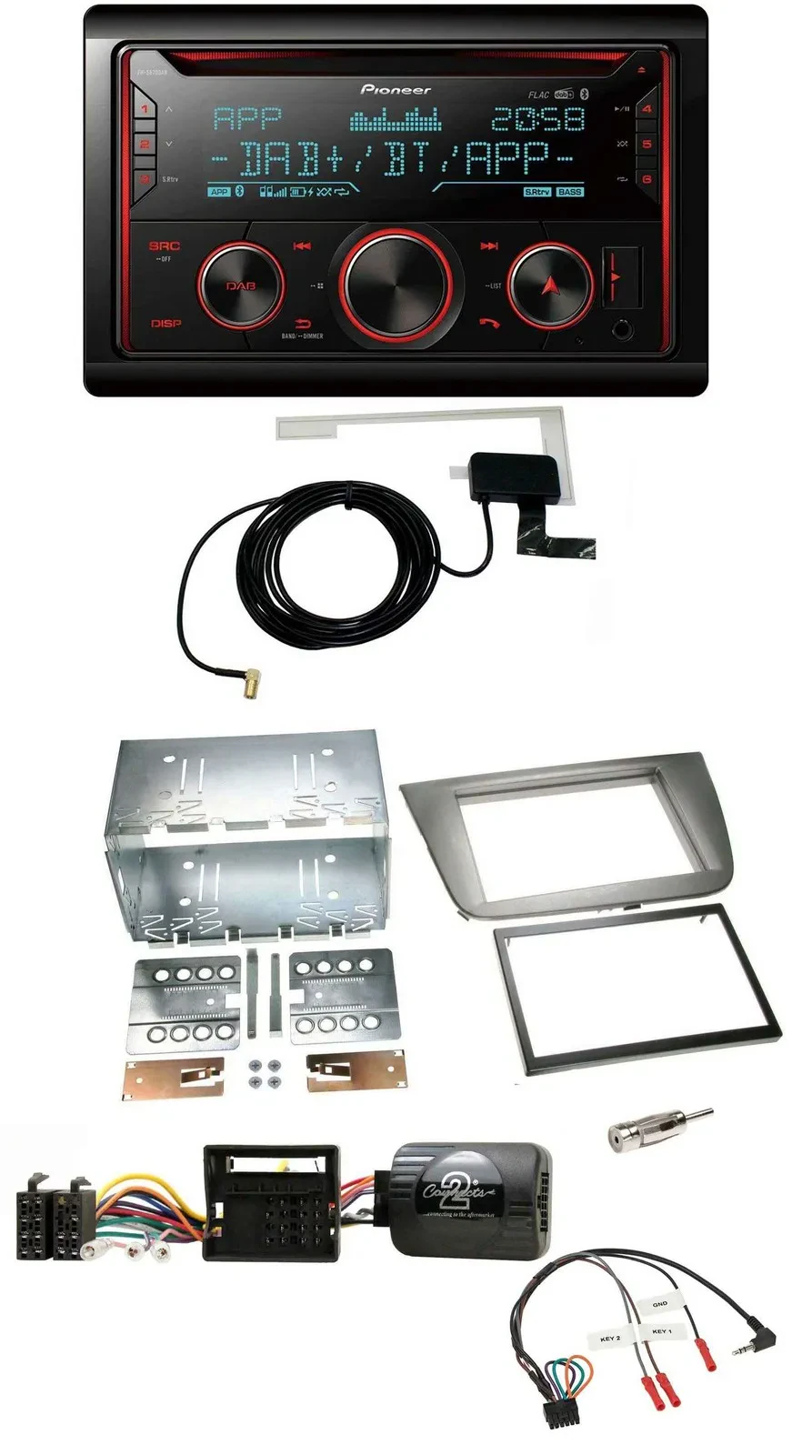 Автомагнитола Pioneer 2DIN DAB USB CD Bluetooth для Seat Altea/Altea XL/Toledo