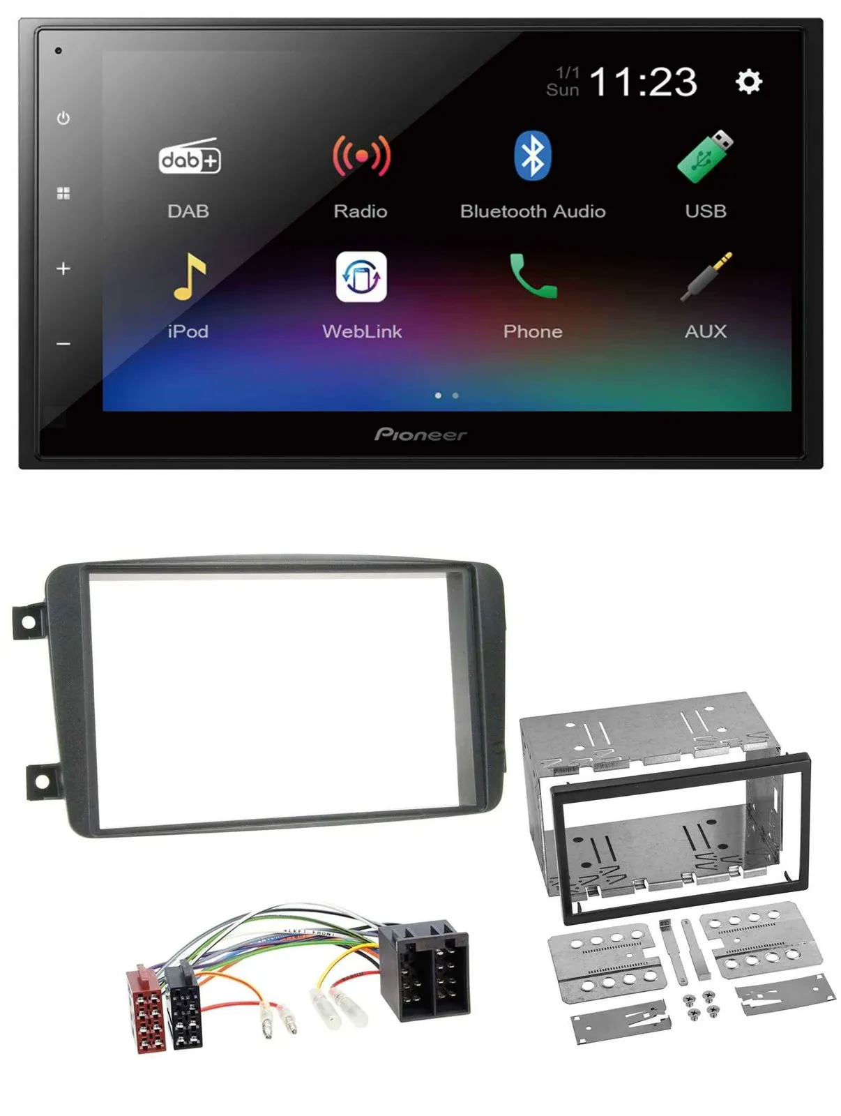 Pioneer USB Bluetooth DAB 2DIN MP3 Autoradio für Mercedes C-Klasse Vito CLK Vian