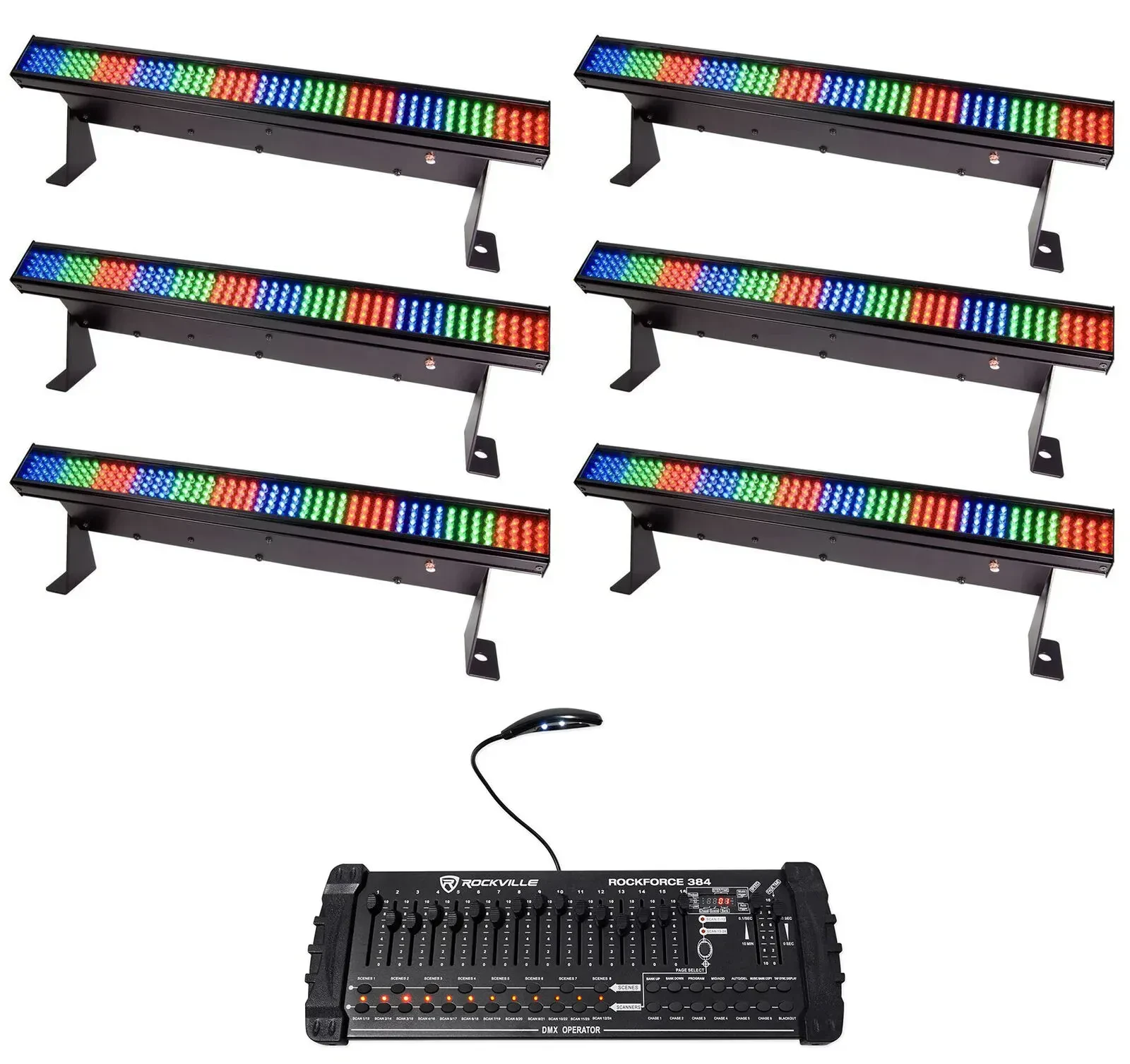Светодиодный прибор Chauvet COLORSTRIP MINI LED с DMX-пультом (6 штук)