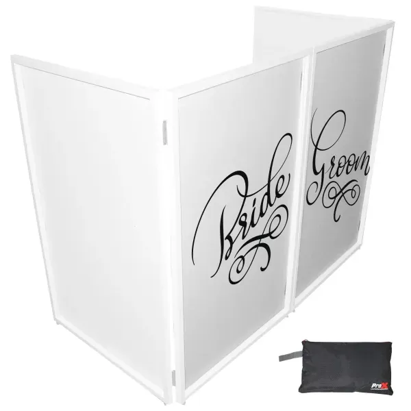 ProX XF-SBRGR20X2 Bride & Groom Wedding Party Black on White Facade Scrims Pair