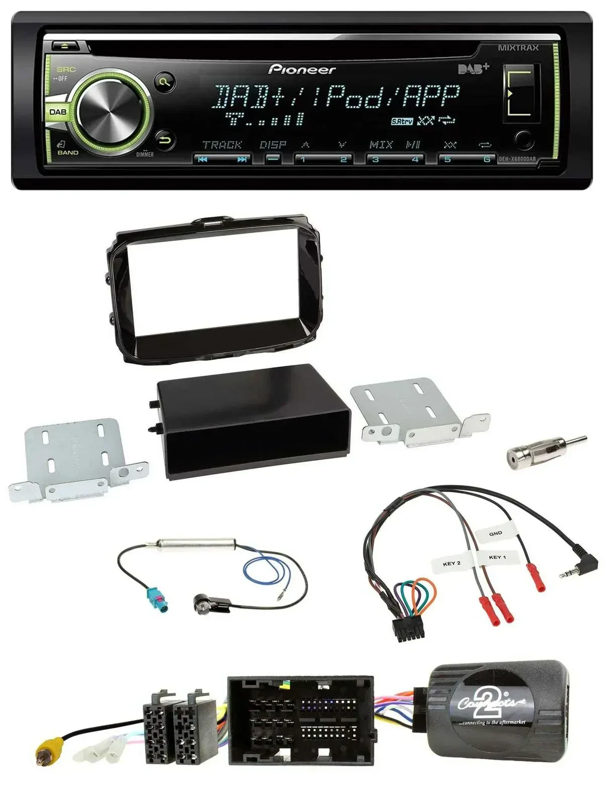 Автомагнитола для Alfa Romeo Giulietta 2013–2021 Pioneer DAB, USB, MP3, CD, поддержка управления на руле, цвет черный (piano black)