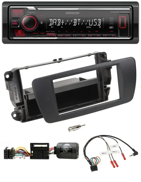 Kenwood Lenkrad Bluetooth USB DAB Autoradio für Seat Ibiza nitschwarz