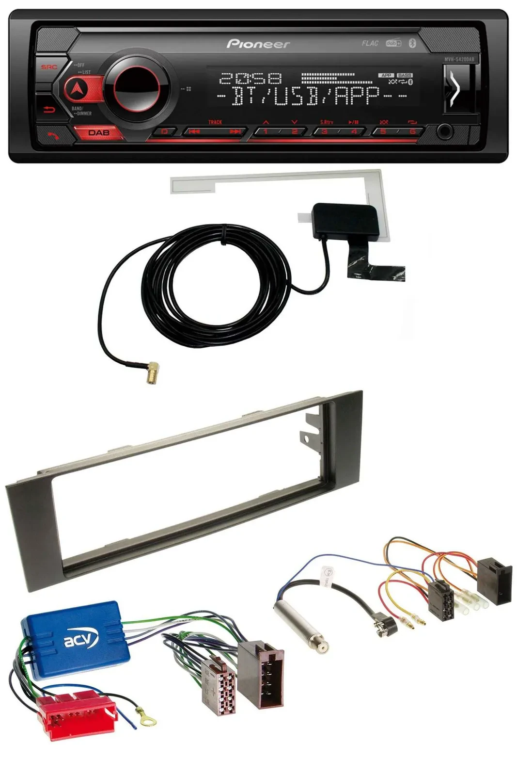 Pioneer DAB USB MP3 Bluetooth Autoradio für Audi A3 8P 03-06 Aktivsystem Mini-IS