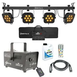 Chauvet DJ 4Bar Flex Q Wash Lighting System with Fog Machine & Remote