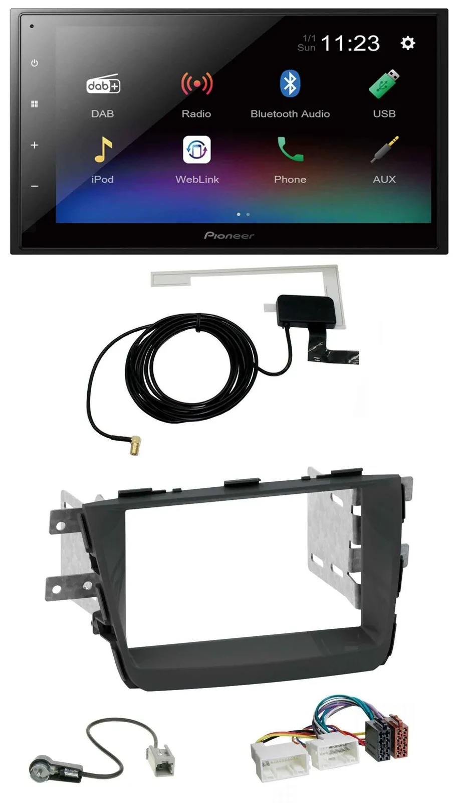 Pioneer DAB MP3 Bluetooth 2DIN USB Autoradio für Kia Sorento II XM Facelift 12-1