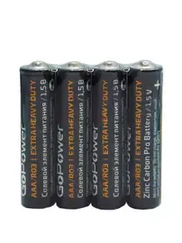 Элемент питания GoPower AAA/R03 Zinc Carbon Pro AAA (4 штуки)