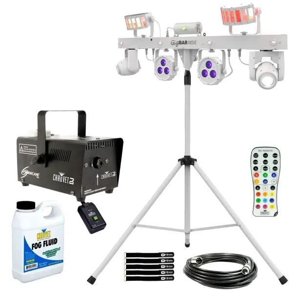 Chauvet DJ GigBar Move White LED Moving Head Derby Par Laser Light System w Fog