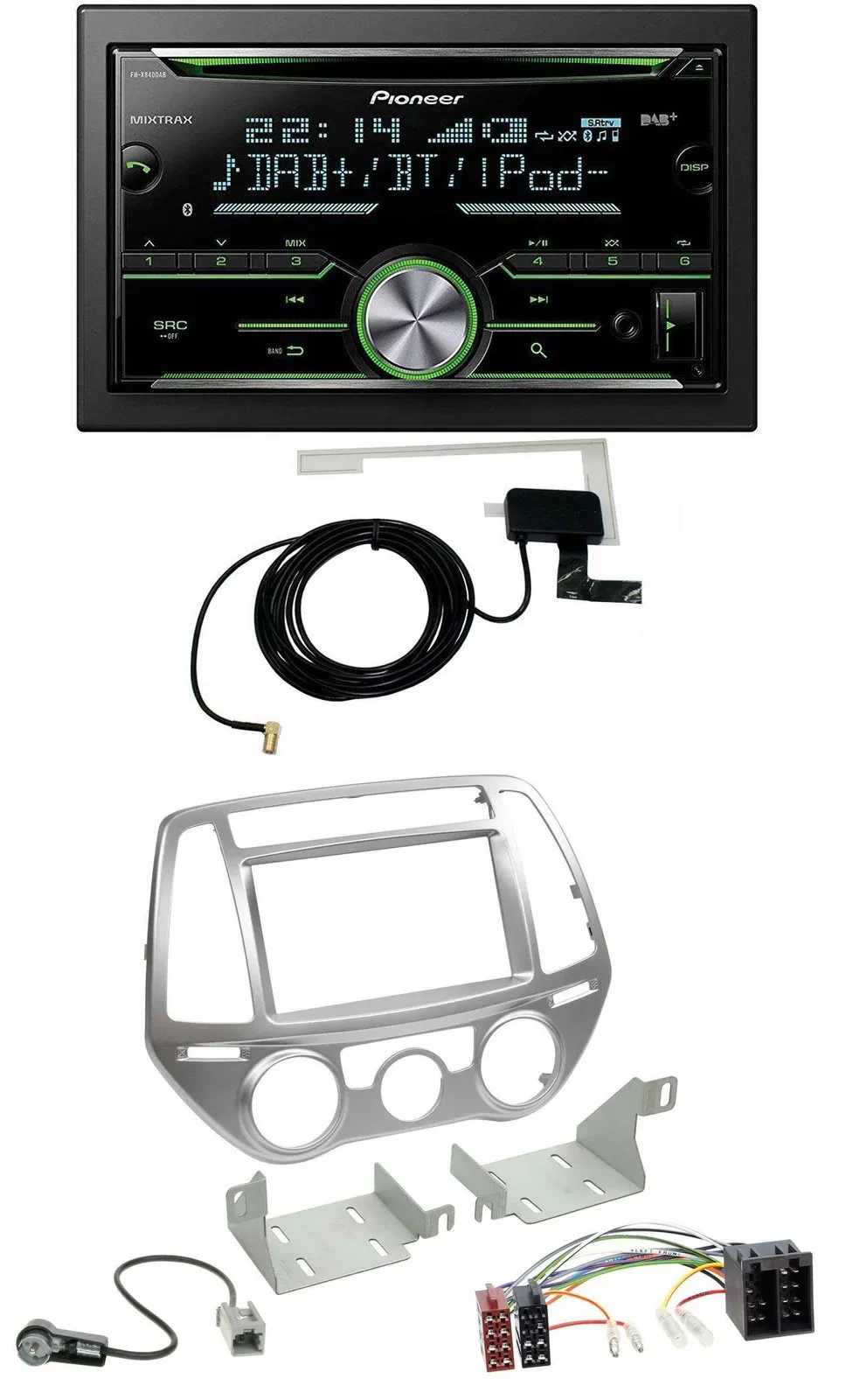Автомагнитола для Hyundai i20 (2012–2014) Pioneer 2-DIN, CD/USB/MP3, Bluetooth, DAB, для автомобилей с ручным климат-контролем