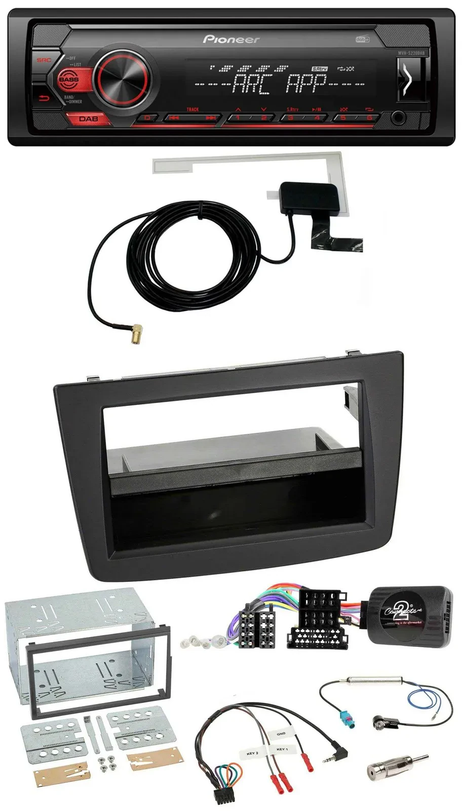Автомагнитола Pioneer 1DIN USB DAB MP3 для Alfa Romeo MiTo 2008–2014 черный