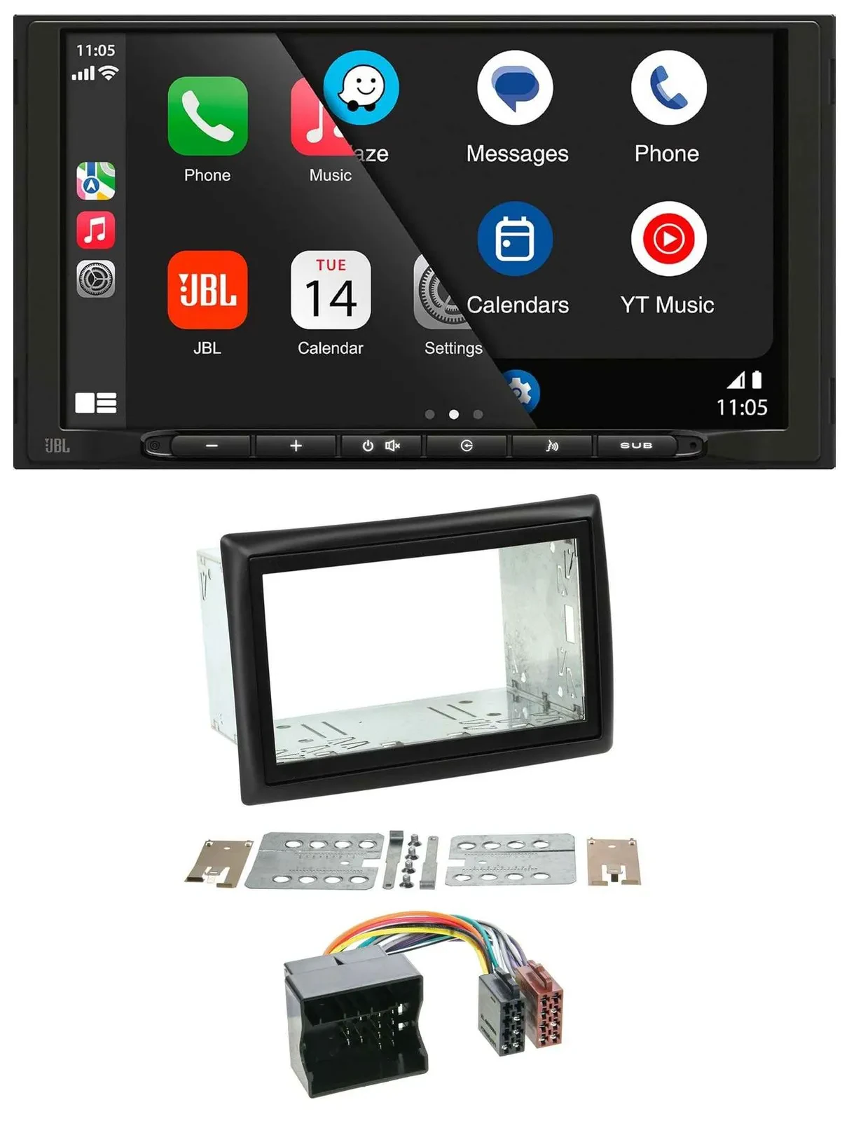 JBL USB 2DIN MP3 Bluetooth AUX Autoradio für Renault Megane 2009-2010