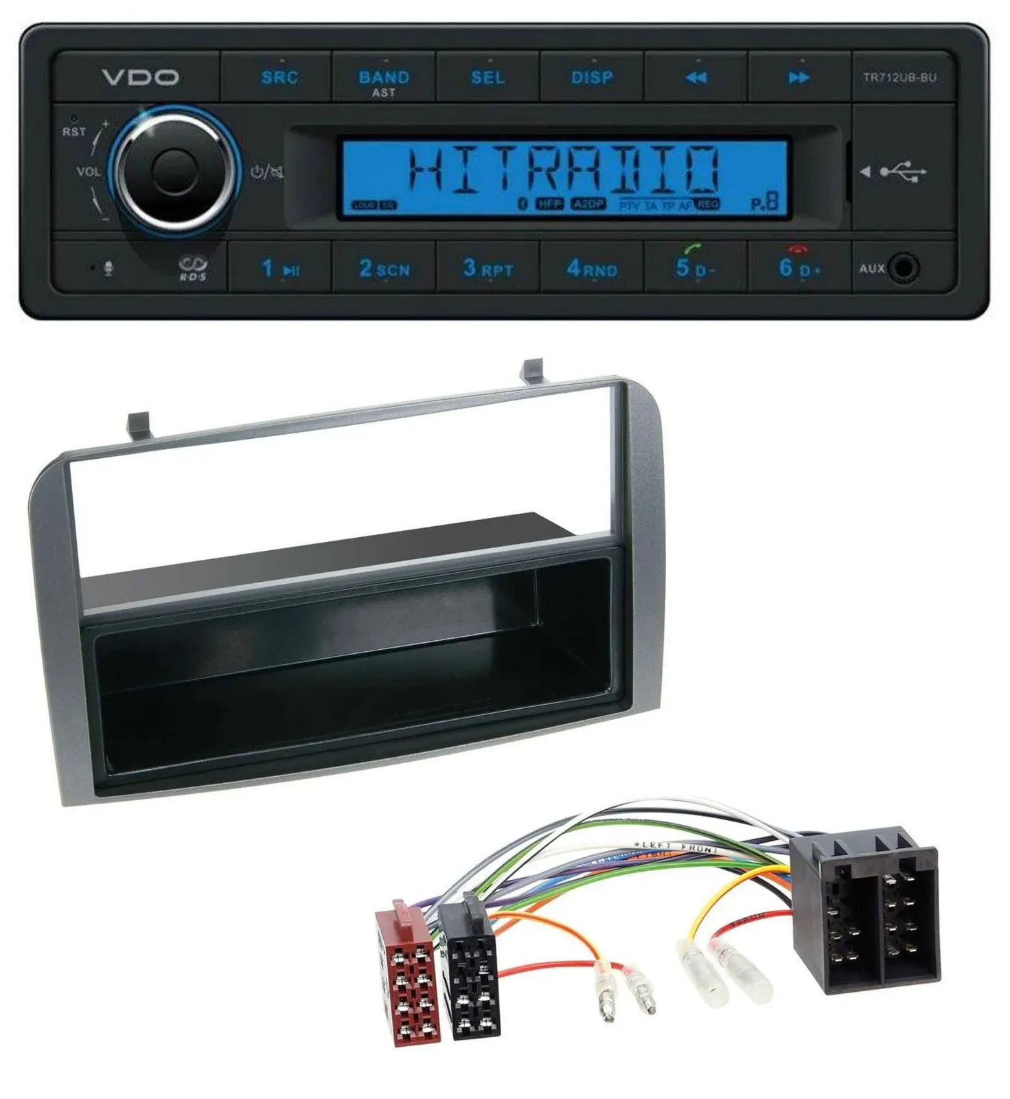VDO Bluetooth AUX USB MP3 Autoradio für Alfa Romeo 147 GT Ablagefach anthrazit