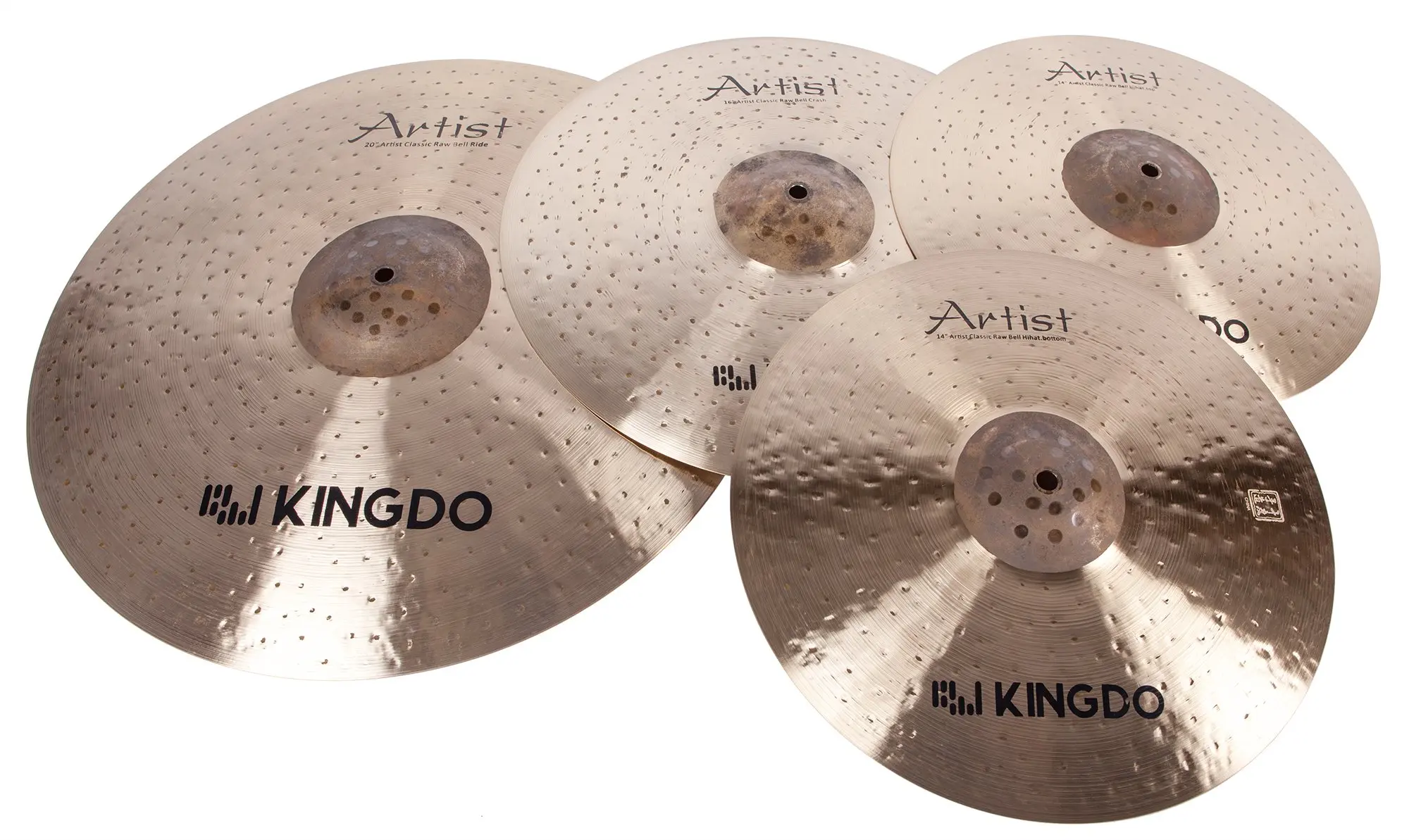 Набор тарелок для барабанов KINGDO CLASSIC RAW BELL SET 14"+16"+20"
