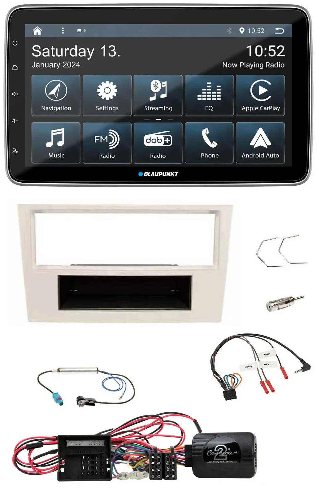 Blaupunkt USB DAB SD Lenkrad Bluetooth Autoradio für Opel Corsa D perl-weiss 09-