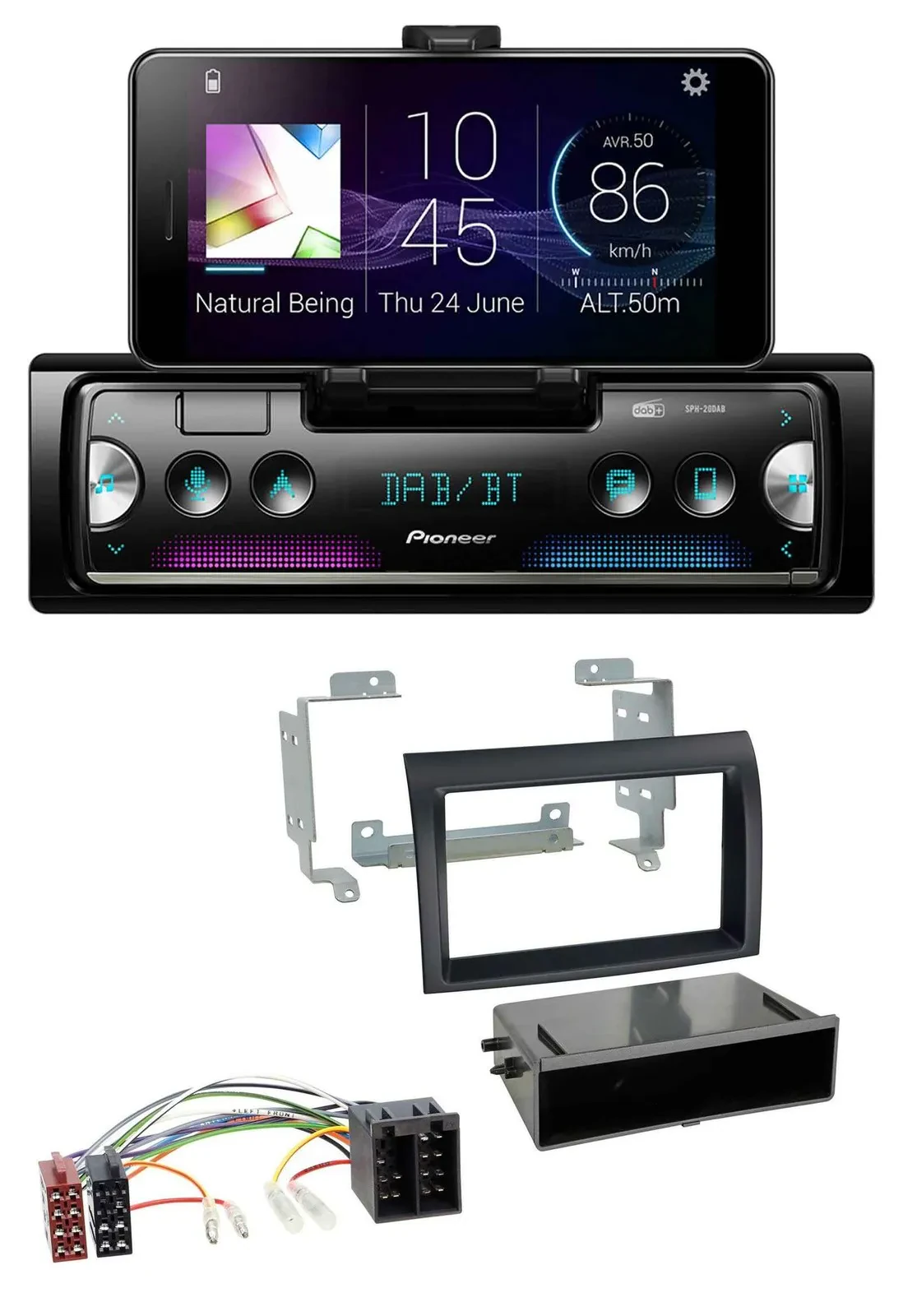 Pioneer USB MP3 Bluetooth DAB Autoradio für Fiat Ducato (2006-2010) schwarz