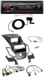 Автомагнитола Pioneer DAB, Bluetooth, USB для Ford Fiesta (2010–2017), черный