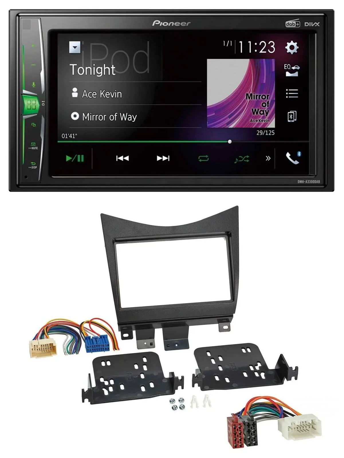 Pioneer 2DIN MP3 DAB USB Bluetooth Autoradio für Honda Accord 02-08 schwarz