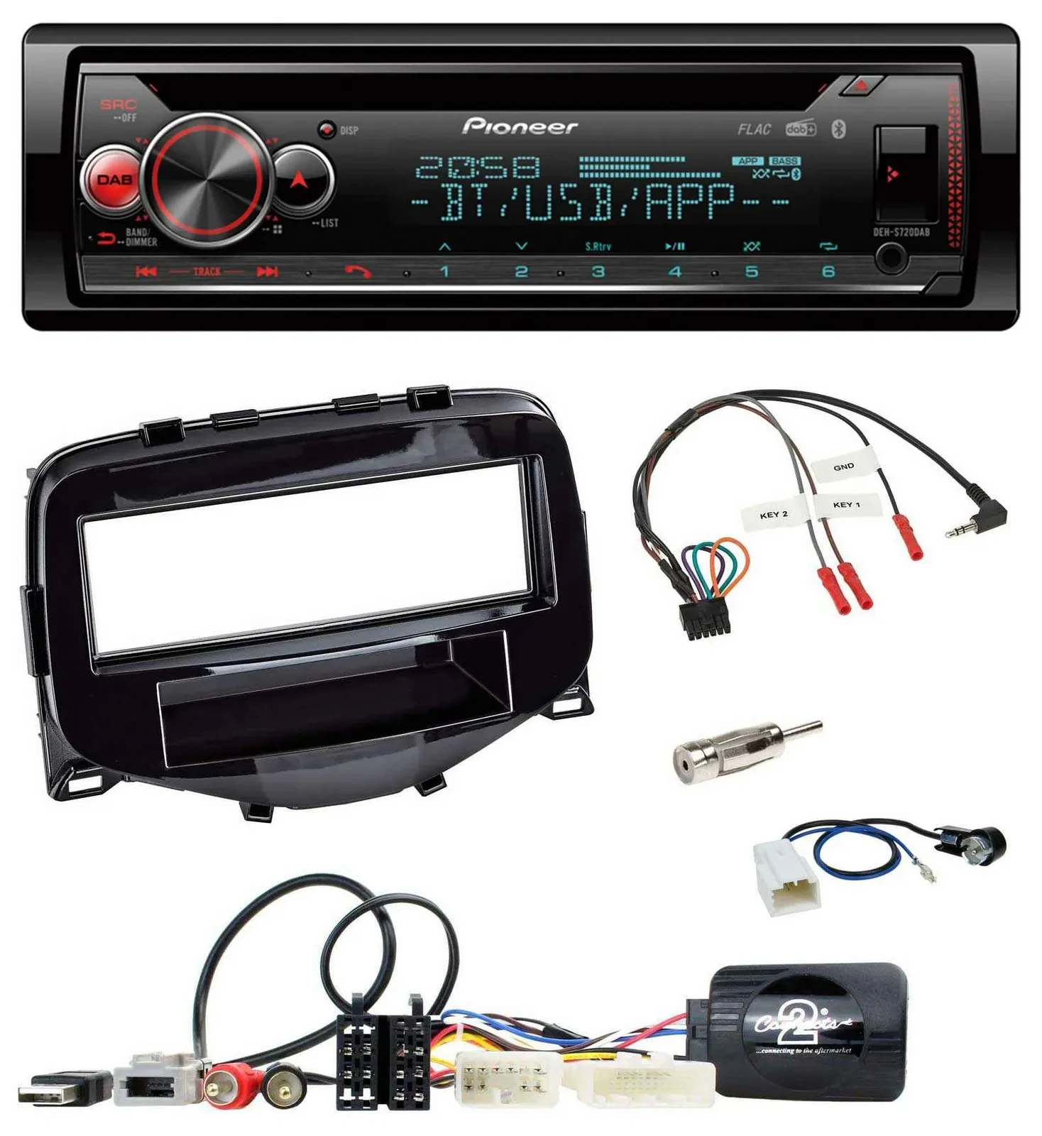 Pioneer Lenkrad DAB CD Bluetooth USB Autoradio für Toyota Aygo 2014-2021