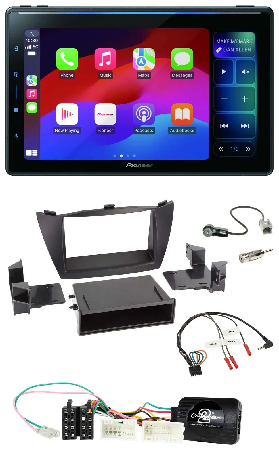 Pioneer Bluetooth DAB Lenkrad USB Autoradio für Hyundai ix35 2010-2013 schwarz