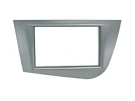 Einbaurahmen Doppel DIN Autoradio für Seat Leon silber-metallic