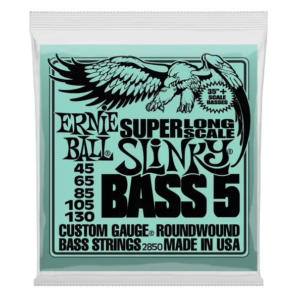 Струны для 5-струнной бас-гитары Ernie Ball 2850 Nickel Bass SLS Slinky 5 45-130