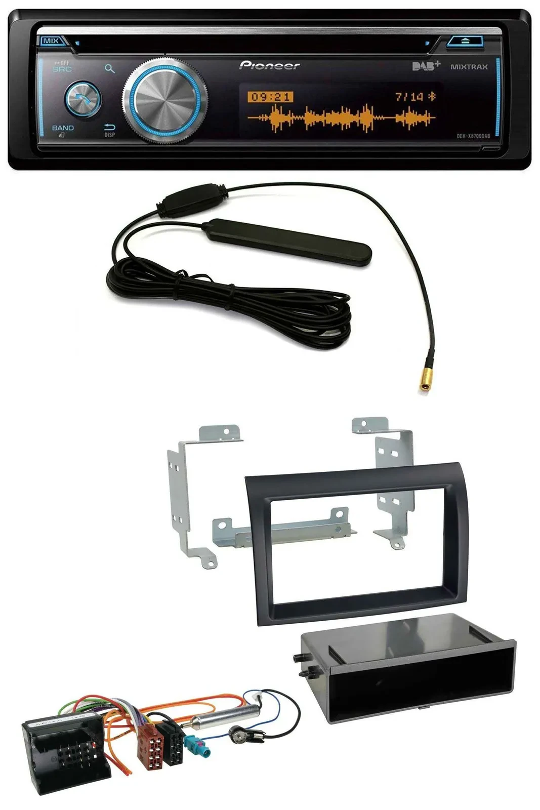 Автомагнитола Pioneer CD/USB/Bluetooth/DAB MP3 для Citroen Jumper (2006–2011), Quadlock, черная