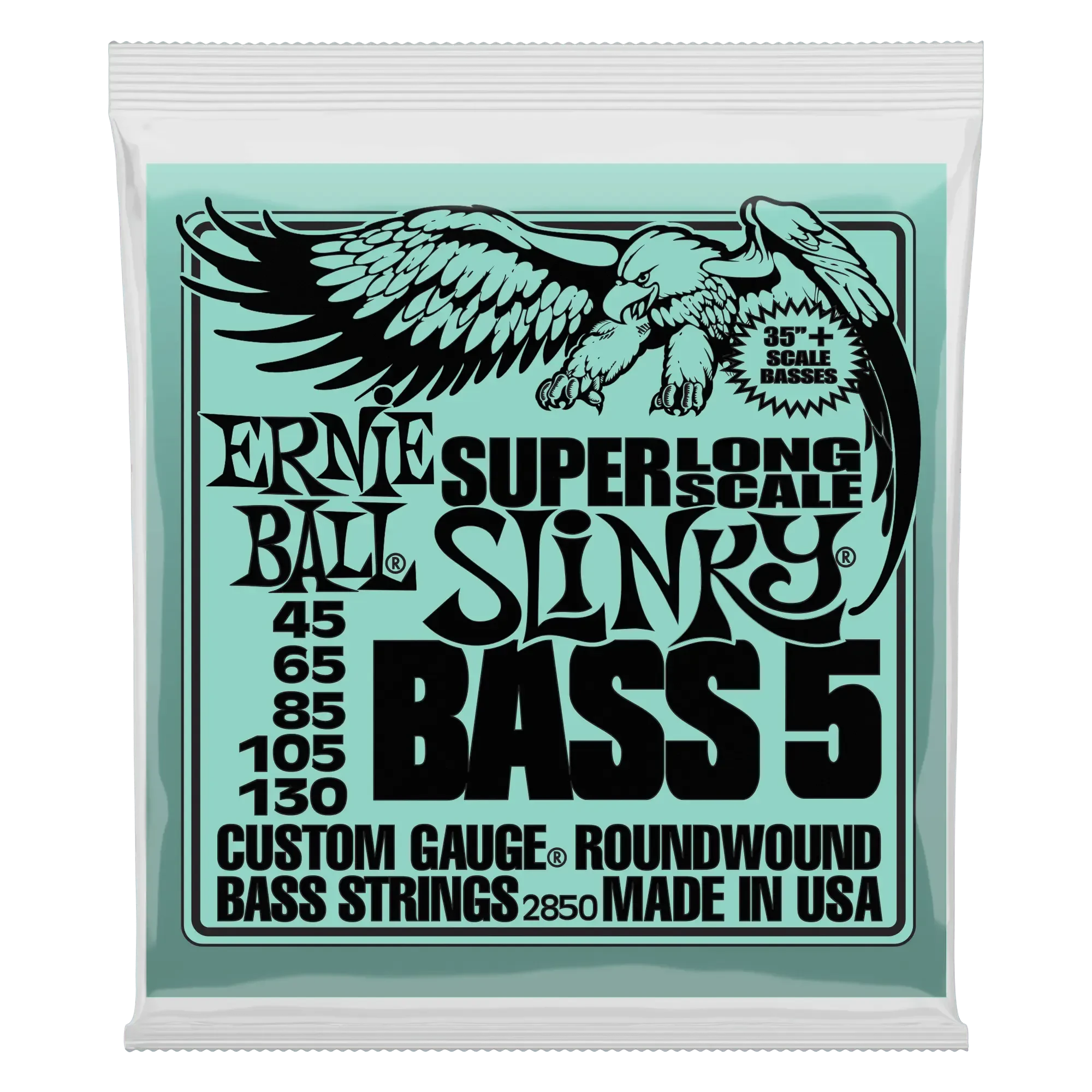 Струны для 5-струнной бас-гитары Ernie Ball 2850 Nickel Bass SLS Slinky 5 45-130
