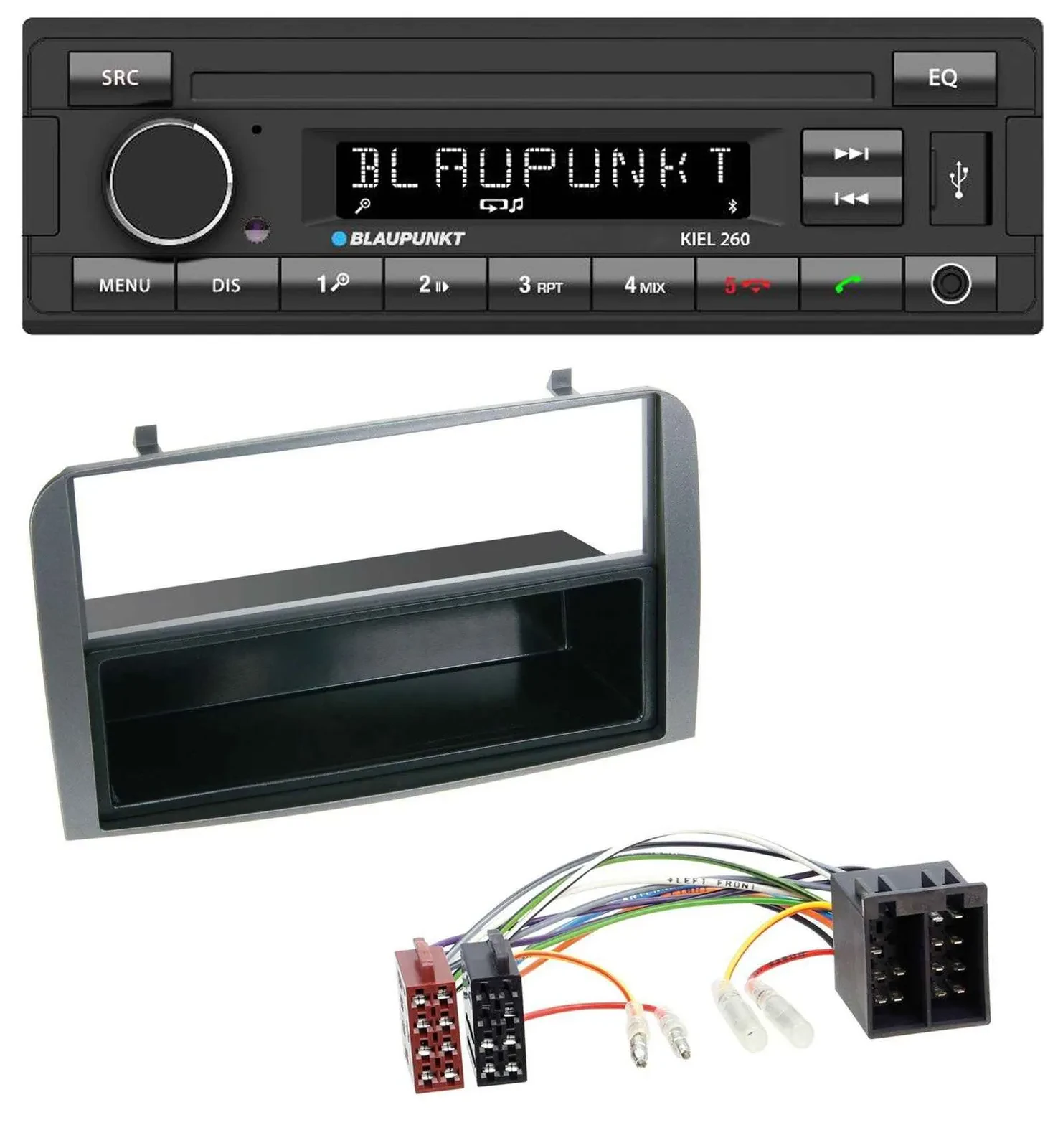 Автомагнитола Blaupunkt USB, DAB, Bluetooth, MP3 для Alfa Romeo 147/GT антрацит, с монтажным карманом