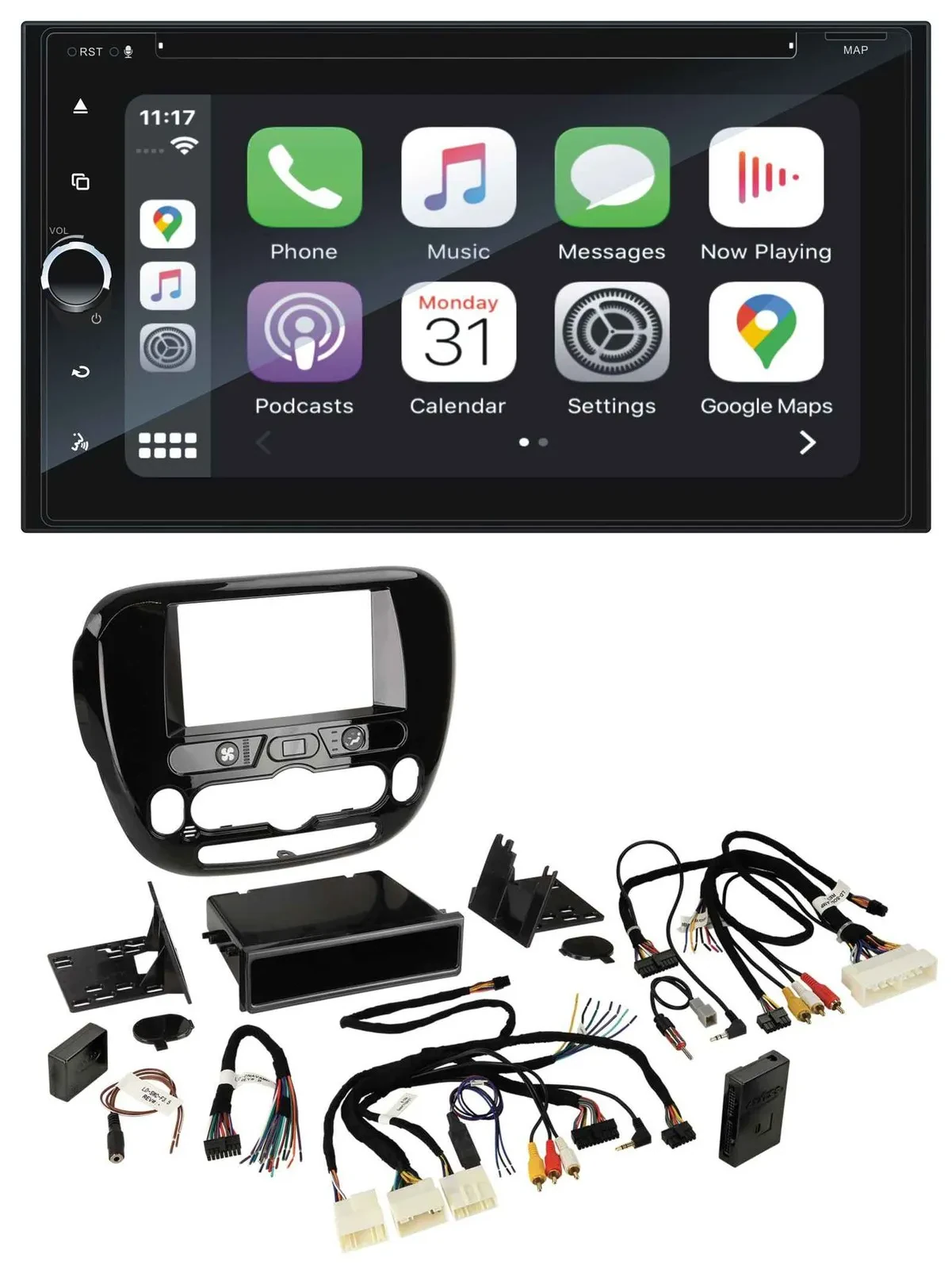 Blaupunkt USB DAB Bluetooth 2DIN TMC Lenkrad Navigation für Kia Soul ab 2014 Kli